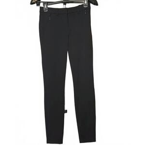 WHITE HOUSE BLACK MARKET DRESS PANTS 00R BLACK SKINNY LEG SLACKS STRETCH XS NWT